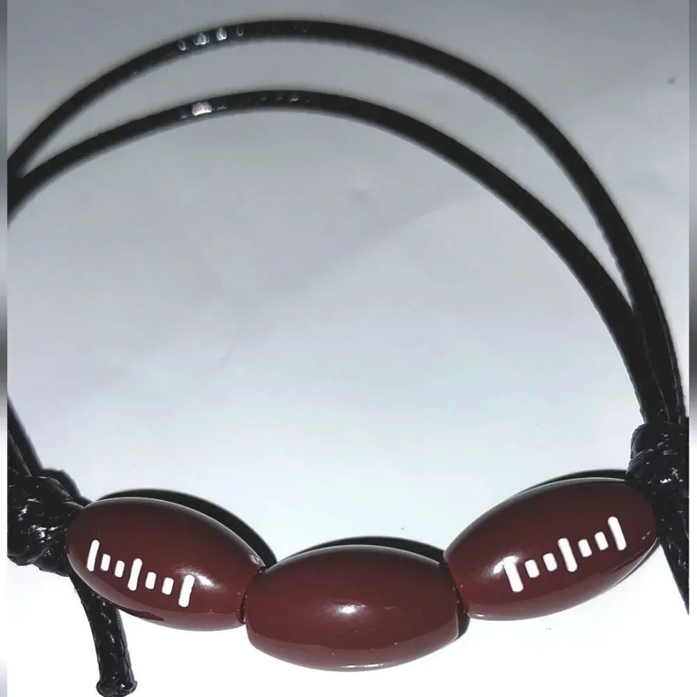 Unisex kids' football adjustable charm bracelet